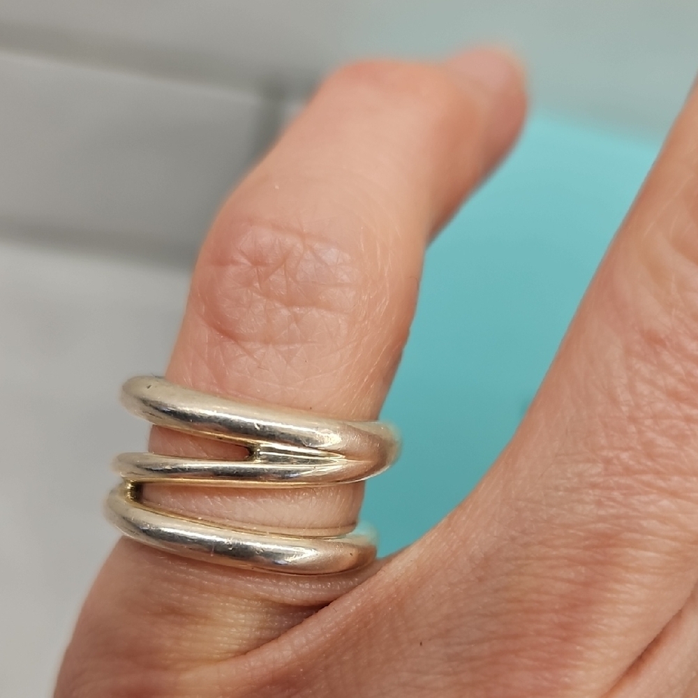 Tiffany & Co. Zig Zag Band Ring - Sterling Silver Size 6 - Picture 7 of 12